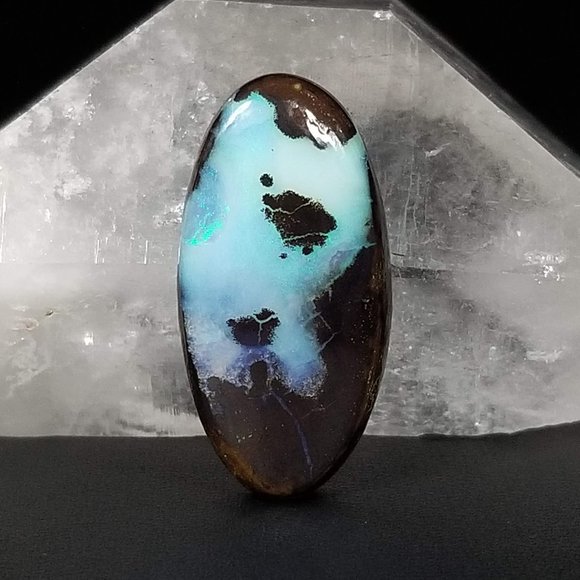 ***SOLD***Australian Boulder Opal Cab * 29.50 x 14.63 x 5.67mm - Picture 11 of 12